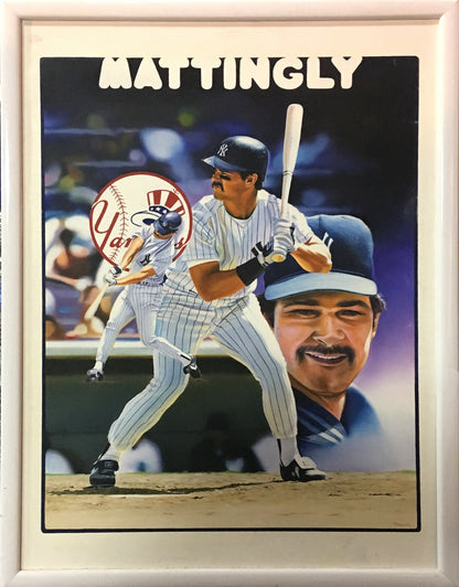 Don Mattingly Original Painting Canvas Terrence Fogarty Signed Framed 1/1 Coa