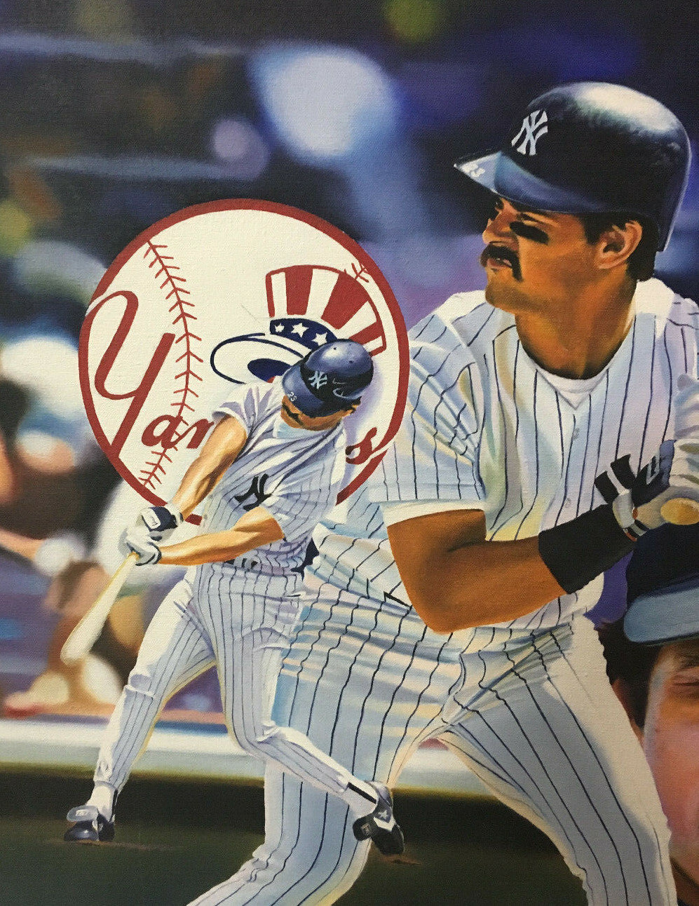 Don Mattingly Original Painting Canvas Terrence Fogarty Signed Framed 1/1 Coa