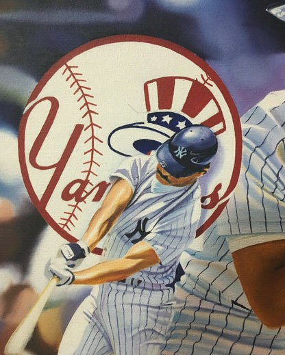 Don Mattingly Original Painting Canvas Terrence Fogarty Signed Framed 1/1 Coa