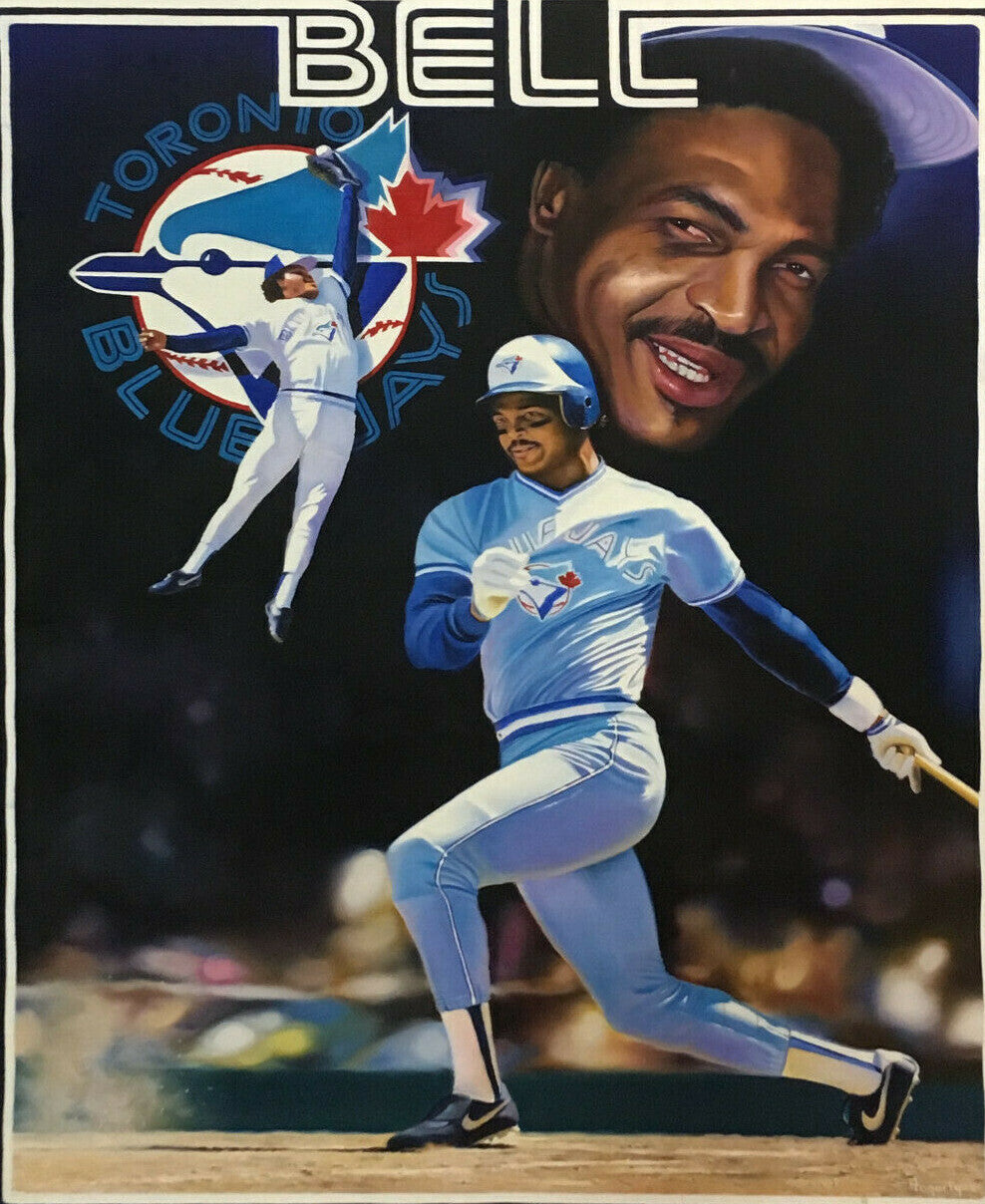 George Bell Artist Fogarty signed original Oil Painting canvas COA 1/1 Blue Jays
