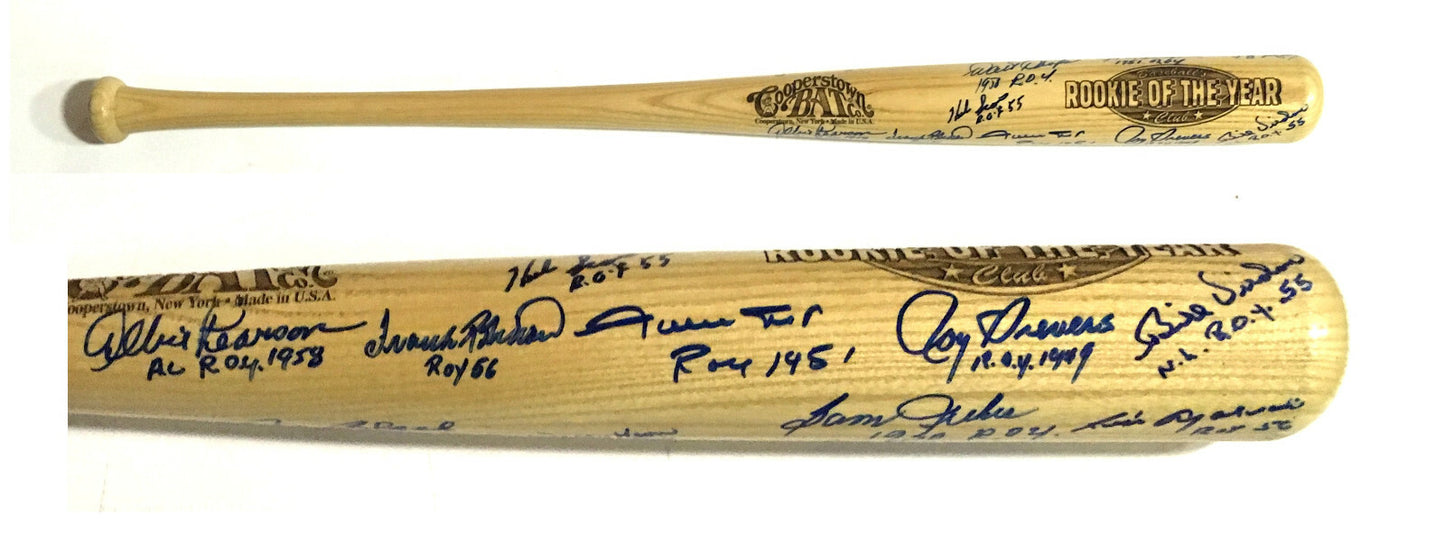Willie Mays signed ROY 1951 Cooperstown bat 15 auto JSA LOA Frank Robinson