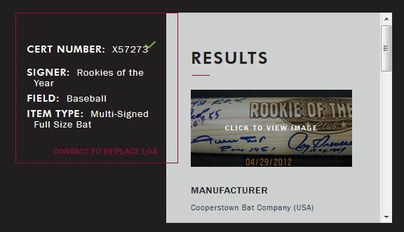 Willie Mays signed ROY 1951 Cooperstown bat 15 auto JSA LOA Frank Robinson