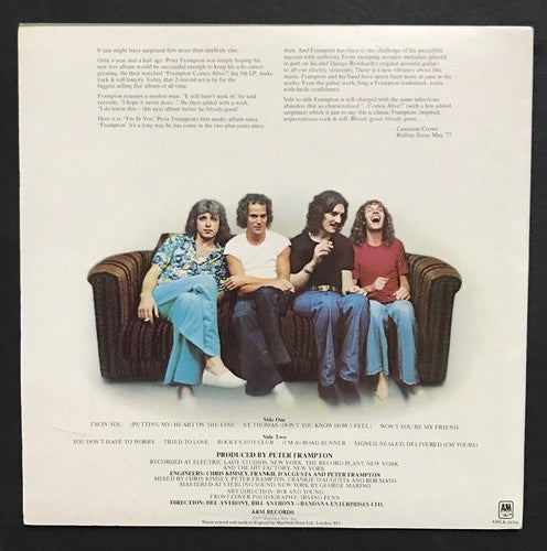 Peter Frampton Signed I’m In You Vinyl Record Album Mint Autograph Psa COA
