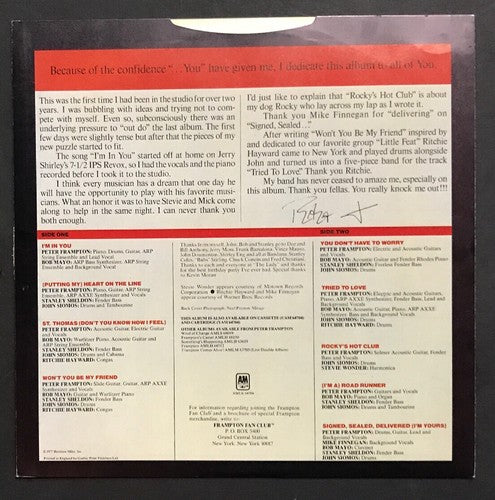 Peter Frampton Signed I’m In You Vinyl Record Album Mint Autograph Psa COA