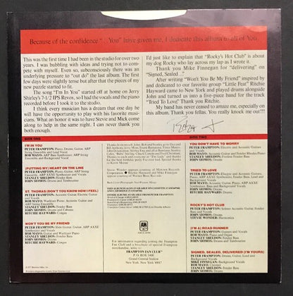 Peter Frampton Signed I’m In You Vinyl Record Album Mint Autograph Psa COA