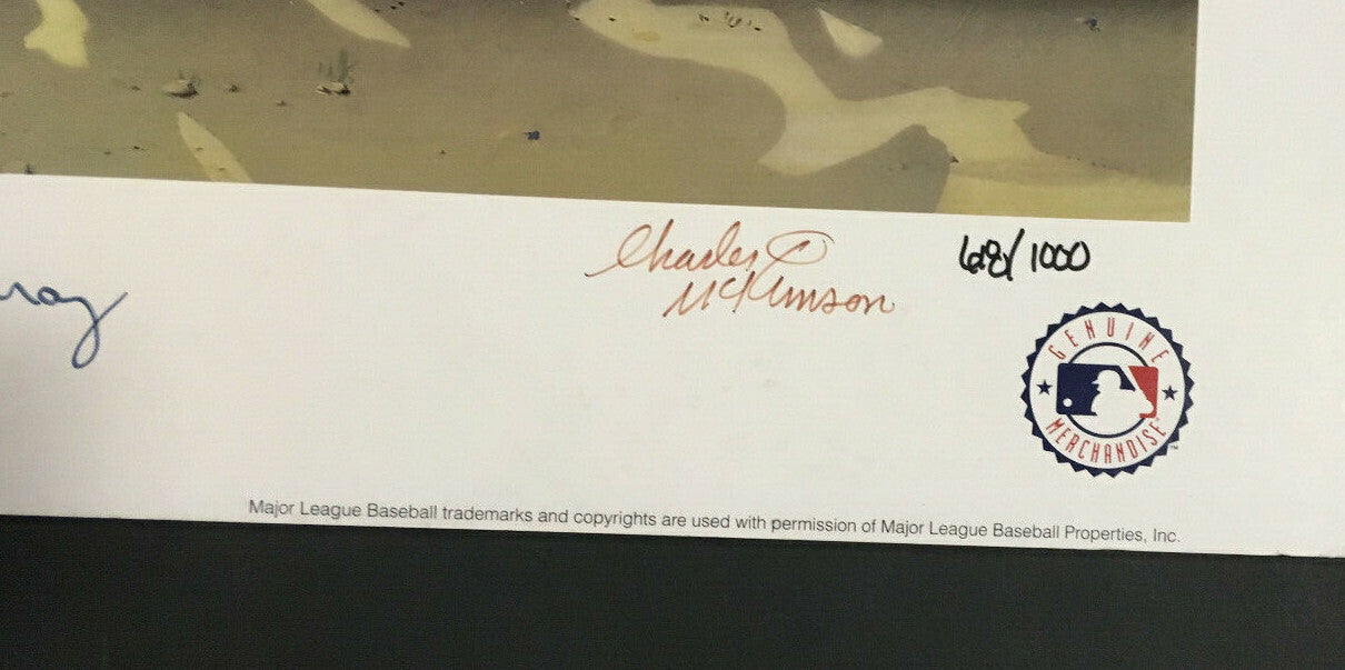 Pete Rose Eddie Murray signed 3000 hit McKimson Looney Tunes litho 2 auto COA Le