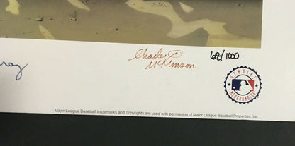 Pete Rose Eddie Murray signed 3000 hit McKimson Looney Tunes litho 2 auto COA Le