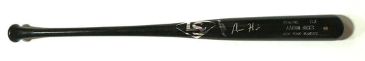 Aaron Hicks Yankees signed game model LS baseball bat mint autograph Steiner COA