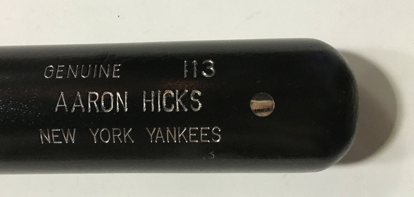 Aaron Hicks Yankees signed game model LS baseball bat mint autograph Steiner COA