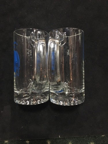 Super Bowl XXV 25 1991 Bills Vs New York Giants 2 Beer Glass Mug Set Molson Nfl