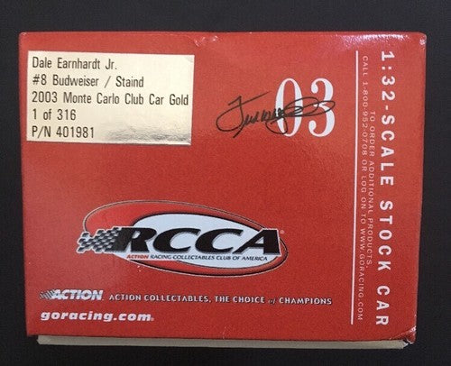 Dale Earnhardt Jr. #8 2003 24kt Gold Monte Carlo 1/32 Diecast /316 New Box Rcca
