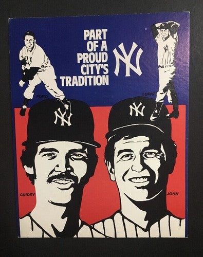 Ron Guidry Whitey Ford Tommy John Yankees Cardboard Sign Budweiser Tradition