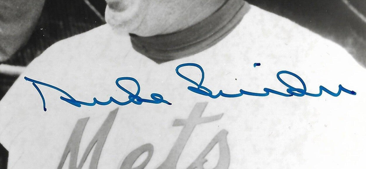 Stan Musial & Duke Snider Mets signed 8x10 photo framed Hof autograph JSA COA