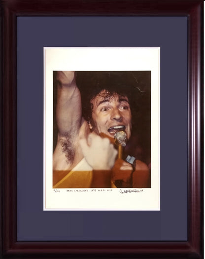 Jeff Frankel signed Bruce Springsteen 1978 MSG NYC Photo framed auto COA /100