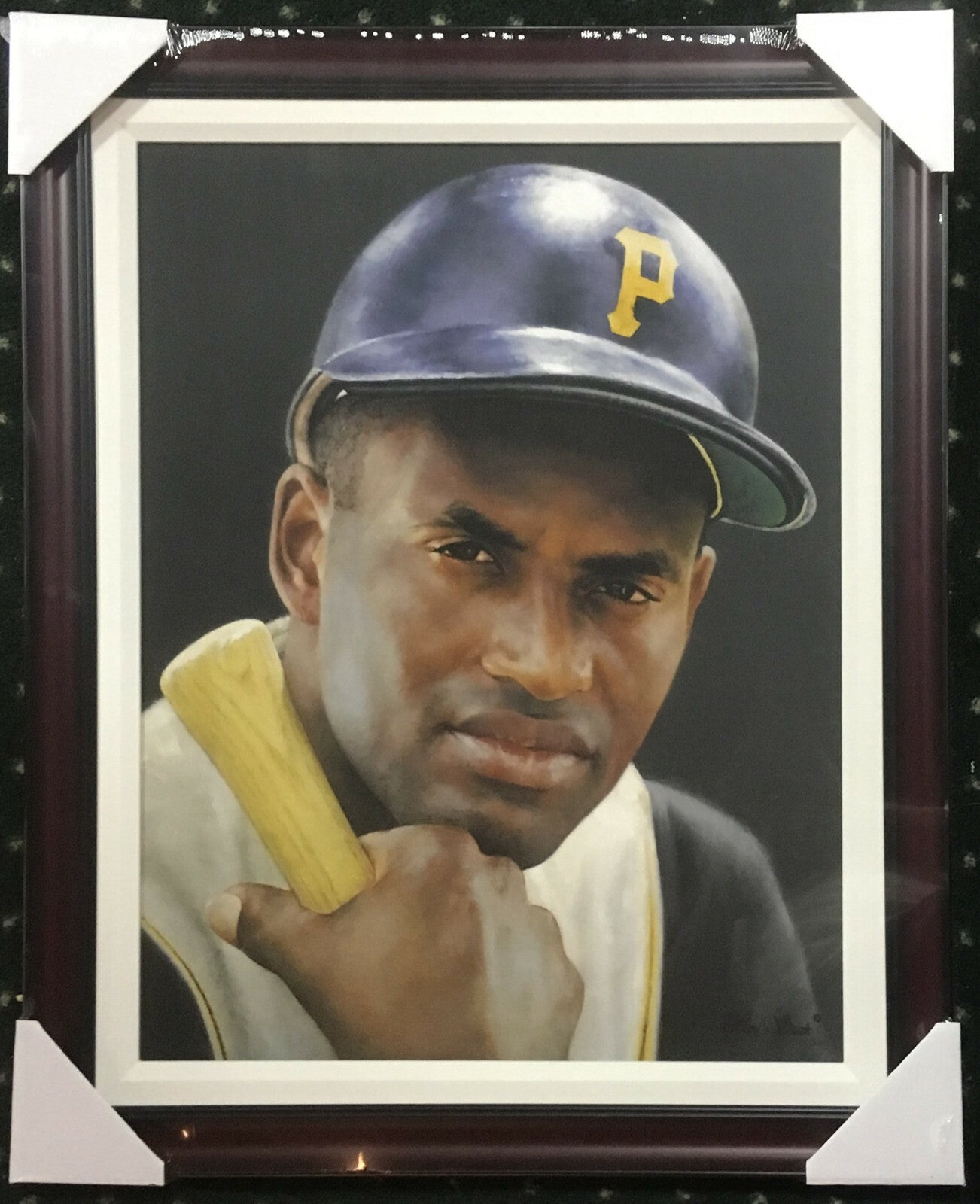 Roberto Clemente Pirates 18x24 Ron Stark Giclee Canvas Art framed LE /300