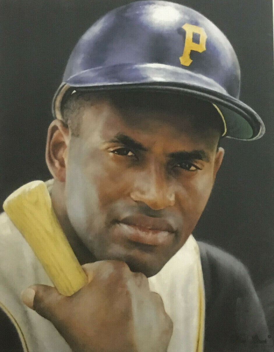 Roberto Clemente Pirates 18x24 Ron Stark Giclee Canvas Art framed LE /300