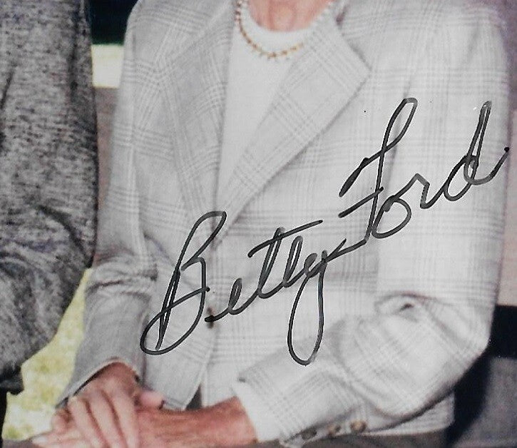 Betty Ford Nancy Reagan 1st Ladies signed 8x10 photo framed 2 auto BAS LOA
