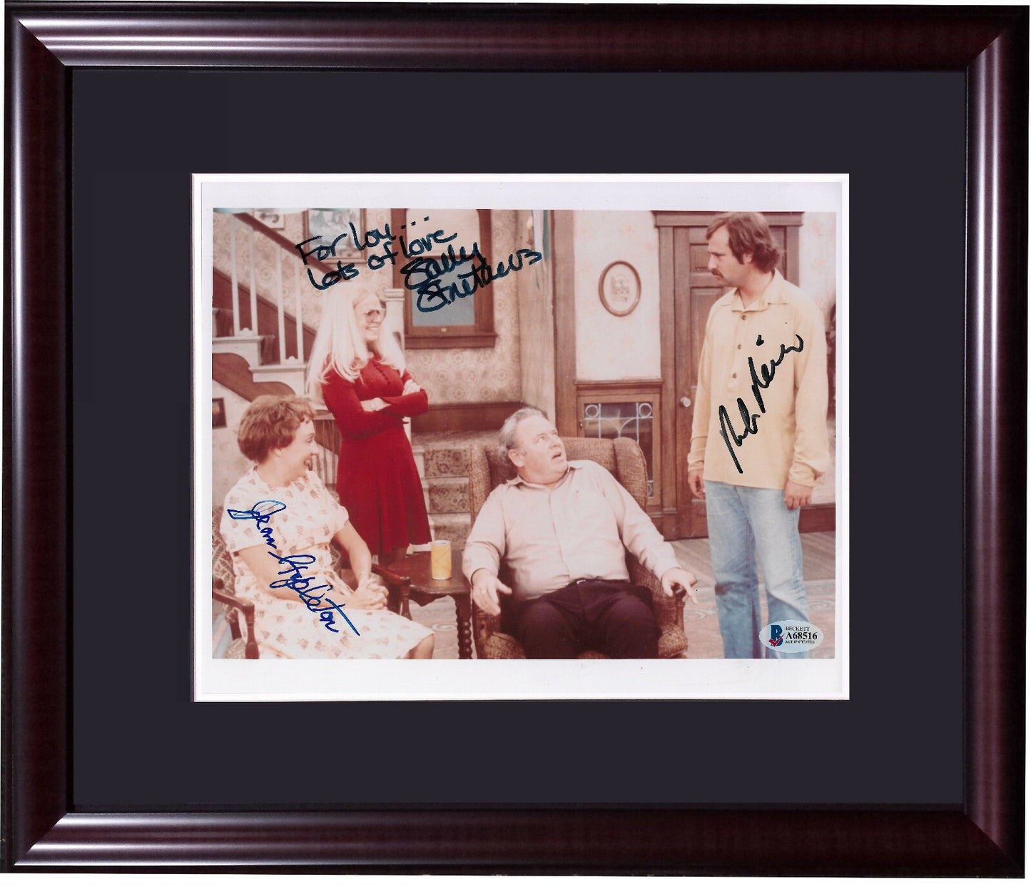 All in the Family signed 8x10 photo framed 3 Auto Jean Stapleton Ranier BAS LOA