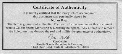 Nolan Ryan signed Rawlings Vintage Authentic Astros  Jersey auto Ken Goldin COA