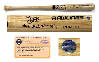 Didi Gregorius signed  bat most HR NYY SS 17 Steiner COA /18 Ny Yankees Rare
