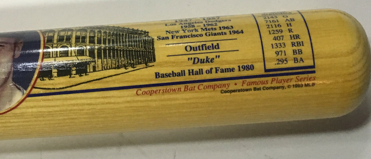 Duke Snider Dodgers signed Cooperstown baseball bat mint autograph HOF JSA