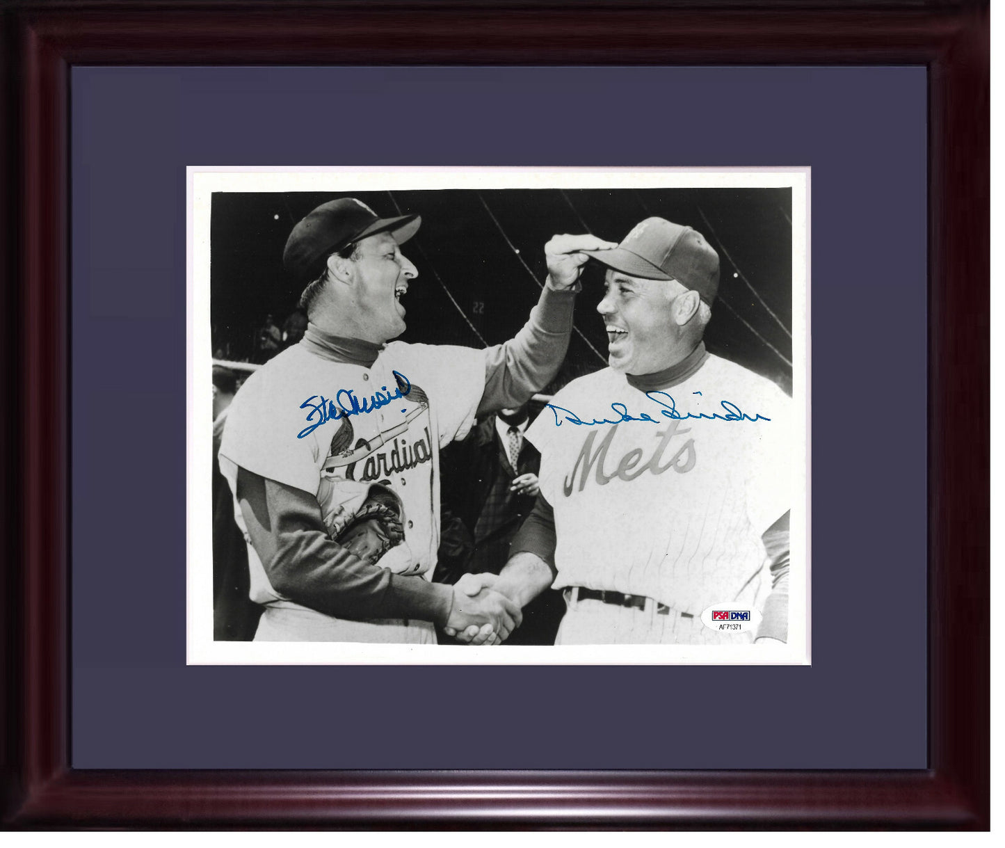 Duke Snider Stan Musial signed 8x10 Rare photo framed 2 auto HOF PSA Coa Hof