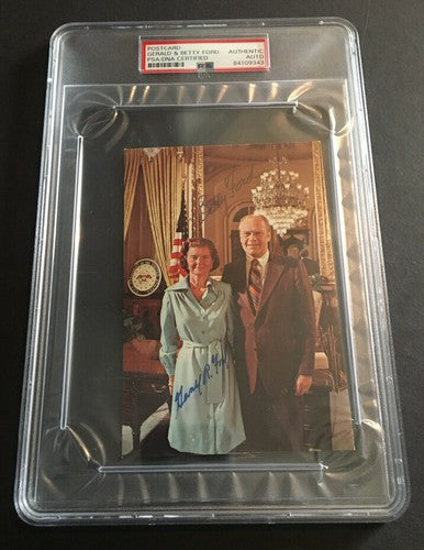 Gerald & Betty Ford Signed Postcard Photo Mint Auto White House Psa Coa