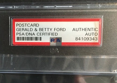 Gerald & Betty Ford Signed Postcard Photo Mint Auto White House Psa Coa