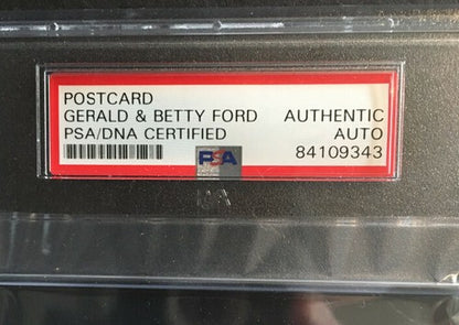 Gerald & Betty Ford Signed Postcard Photo Mint Auto White House Psa Coa