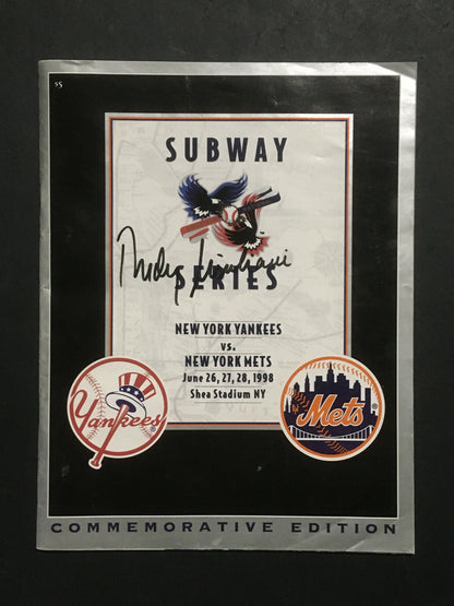 Rudy Giuliani signed 1998 Subway Series Yankees Vs Mets Program Auto CBM COA