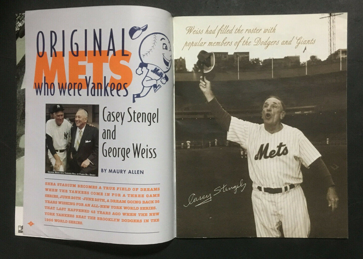 Rudy Giuliani signed 1998 Subway Series Yankees Vs Mets Program Auto CBM COA