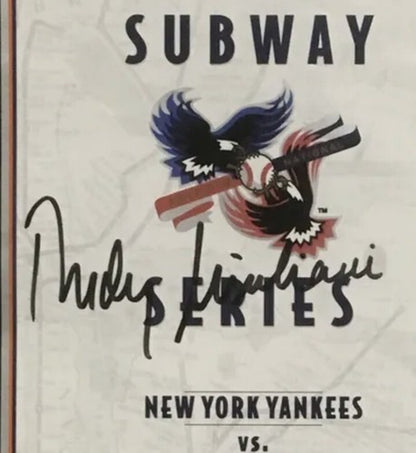 Rudy Giuliani signed 1998 Subway Series Yankees Vs Mets Program Auto CBM COA