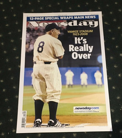 YOGI BERRA 12x18 Newsday PHOTO Poster FINAL GAME YANKEE STADIUM It’s Over 2008