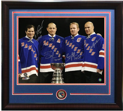 Mark Messier Richter Graves Leetch signed 94 Cup 16x20 photo framed auto steiner