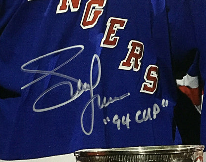 Mark Messier Richter Graves Leetch signed 94 Cup 16x20 photo framed auto steiner