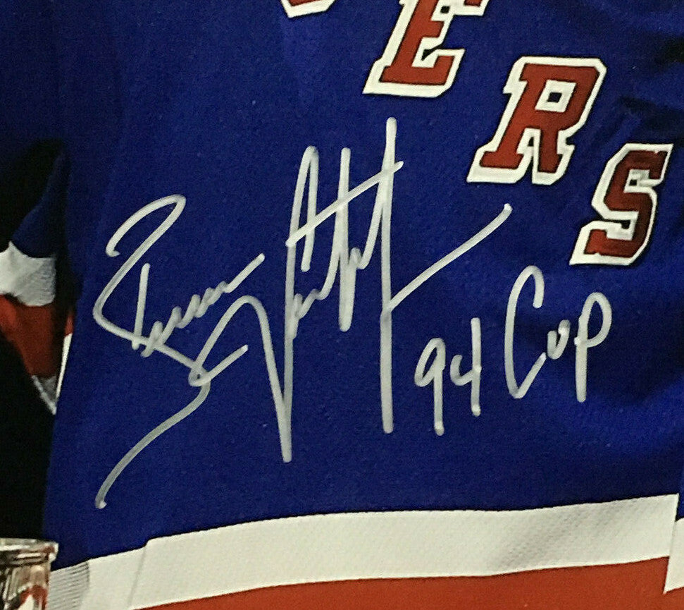 Mark Messier Richter Graves Leetch signed 94 Cup 16x20 photo framed auto steiner
