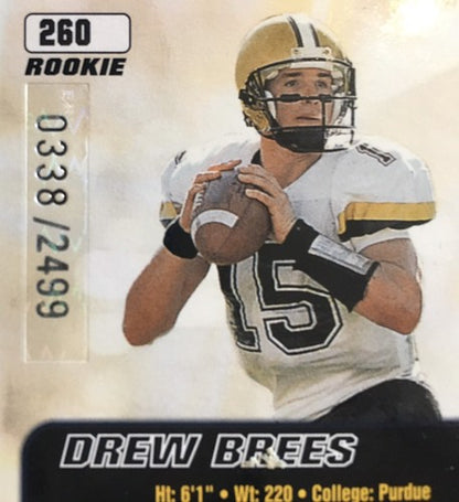 Drew Brees Fleer Ultra 2001 Rookie card # 260 Mint Le /2499 Rc