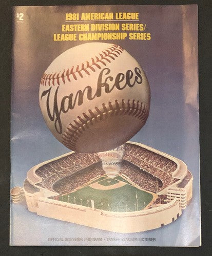 1981 ALDS Yankees v Brewers Official Souvenir Program Yankee Stadium October