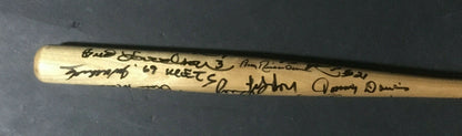 NY Legends signed mini baseball bat 15+ auto Bobby Richardson Harrelson Cbm COA