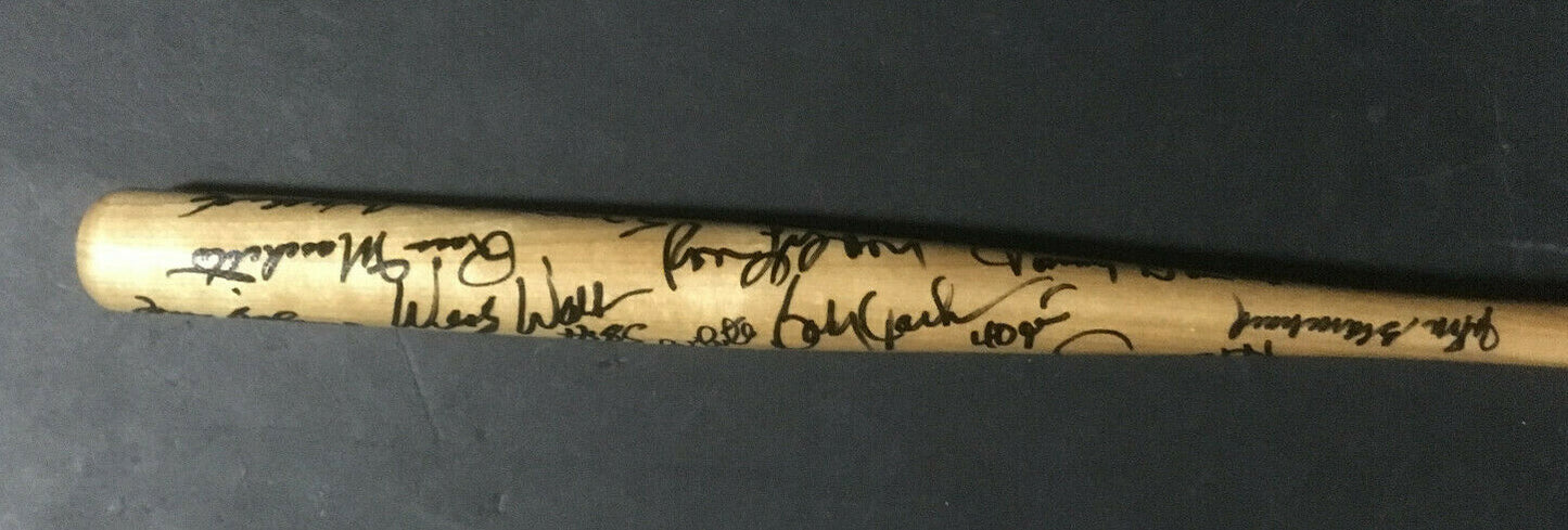 NY Legends signed mini baseball bat 15+ auto Bobby Richardson Harrelson Cbm COA