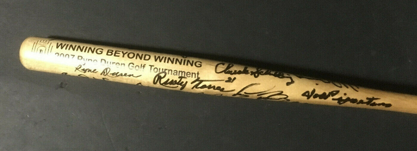 NY Legends signed mini baseball bat 15+ auto Bobby Richardson Harrelson Cbm COA