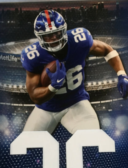 Saquon Barkley signed Rookie #26 jersey number photo framed auto JSA COA Eagles