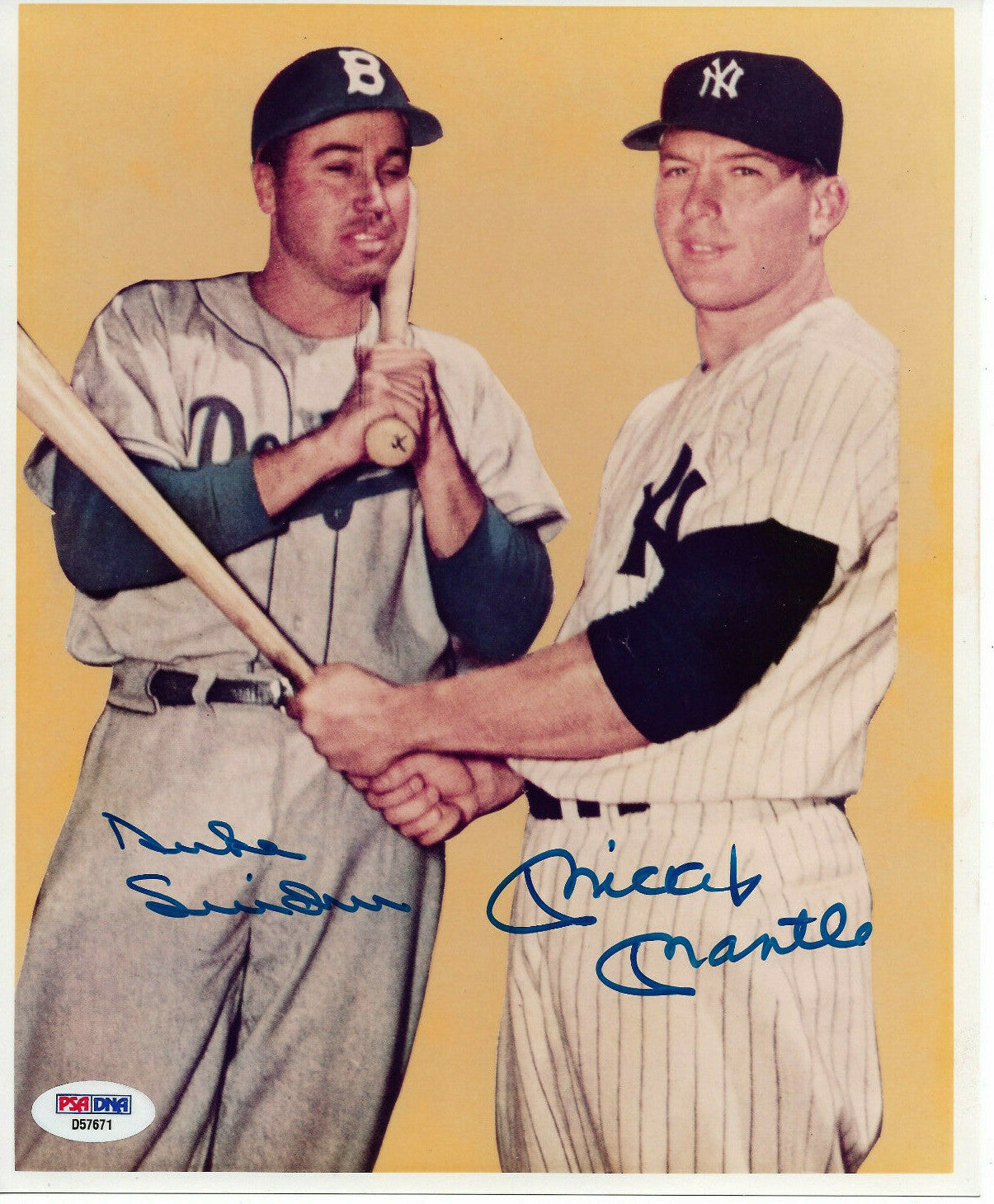 Mickey Mantle Duke Snider signed 8x10 photo 2 auto PSA 10 Graded GEM MINT LOA