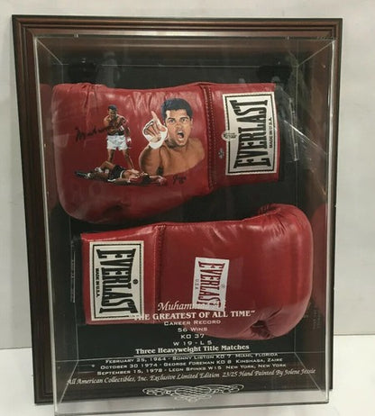 Muhammad Ali signed Jolene Jessie painted Boxing Glove auto Framed OA COA /25