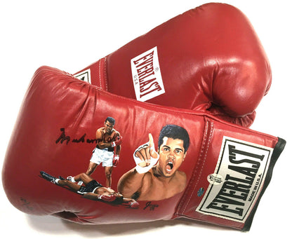 Muhammad Ali signed Jolene Jessie painted Boxing Glove auto Framed OA COA /25