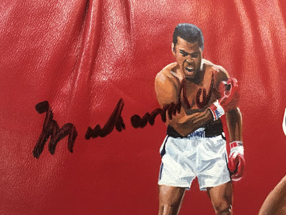 Muhammad Ali signed Jolene Jessie painted Boxing Glove auto Framed OA COA /25