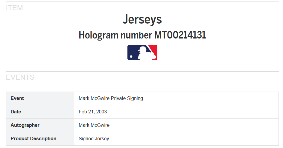Mark McGwire signed Rawlings Authentic Cardinals jersey Steiner MLB Coa Le 1/250