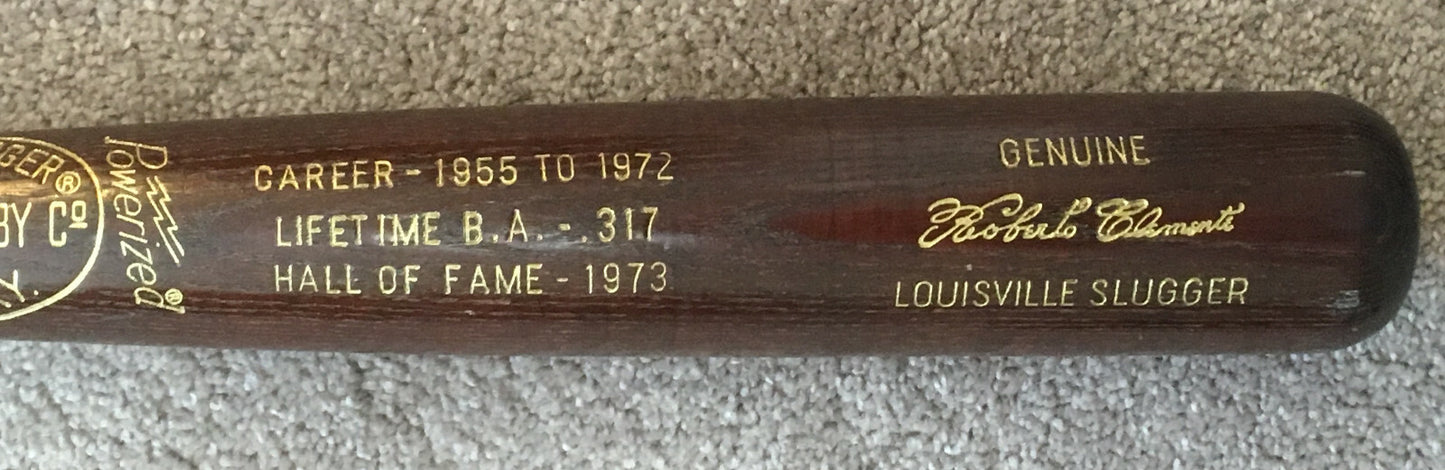 Roberto Clemente HOF 1973 Engraved Commemorative Louisville Brown Bat Le/500