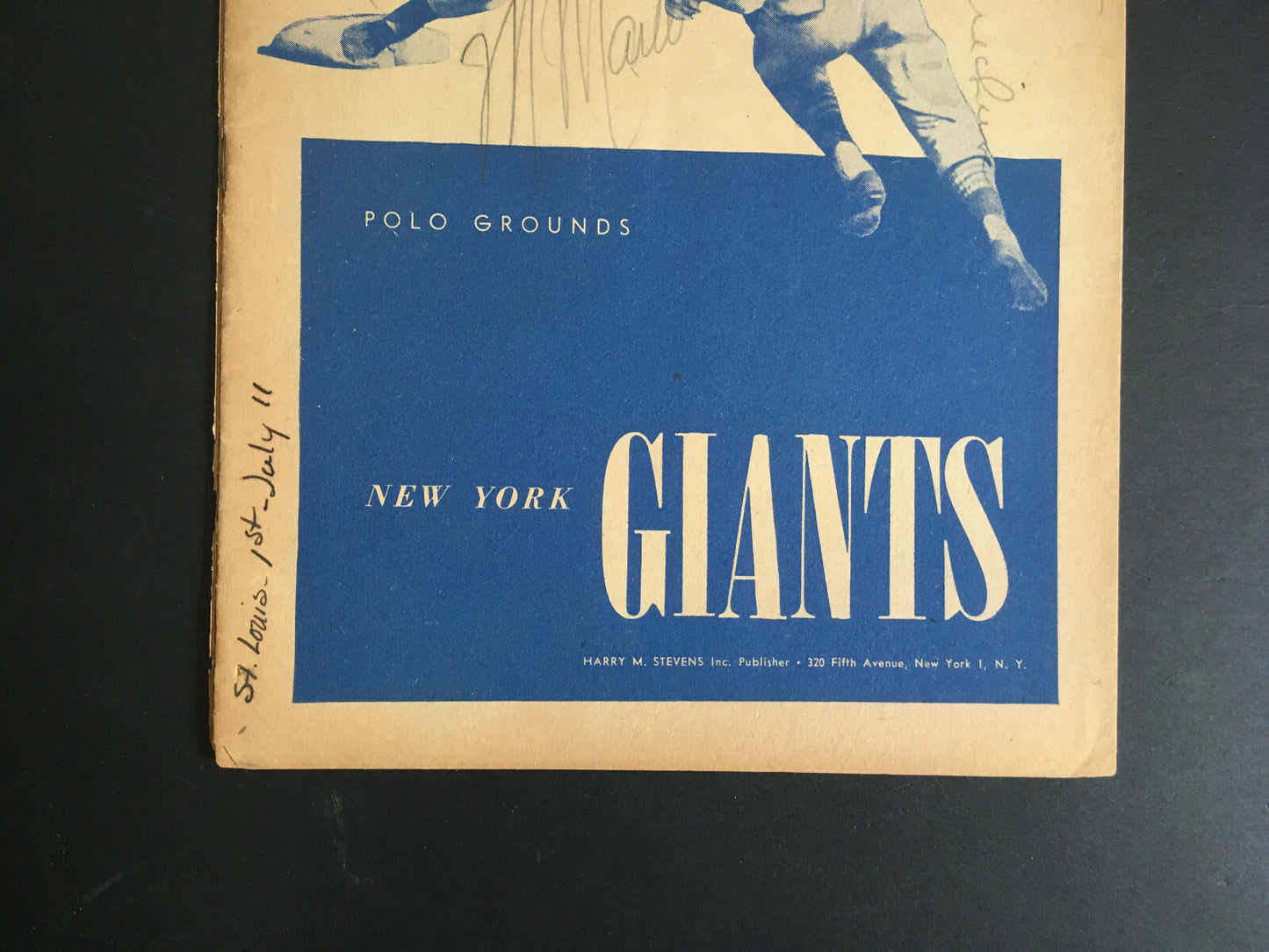 NY Giants VS St Louis Cardinals signed 6 auto 7/11/1947 program Eddie Dyer COA