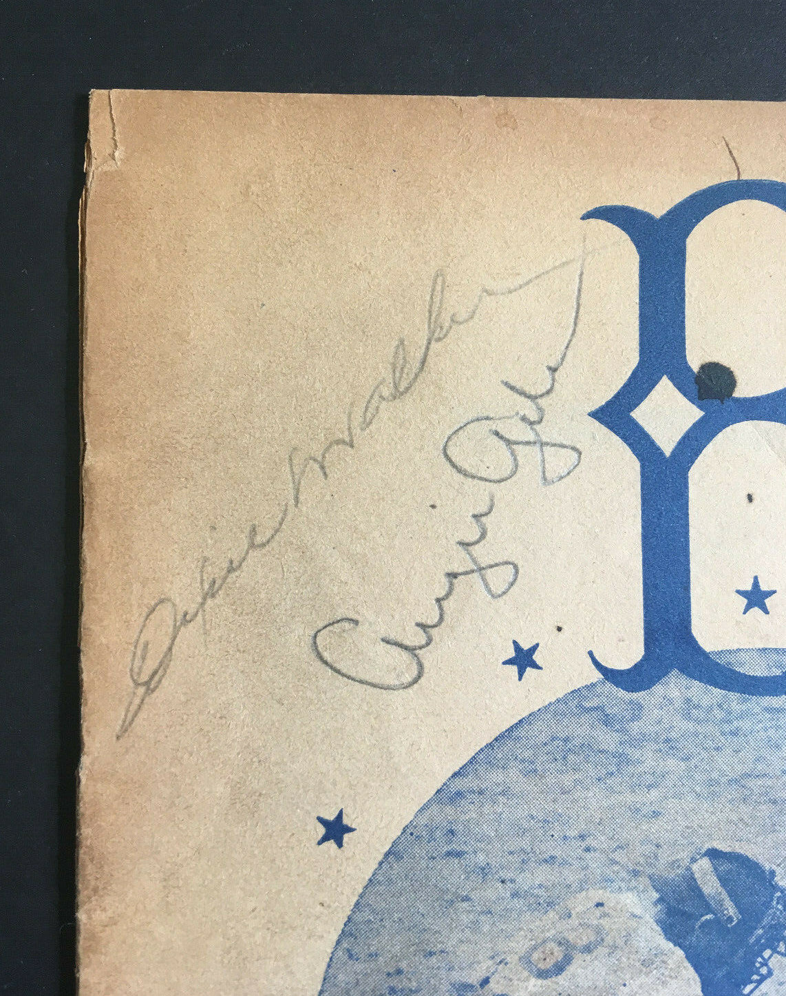 1945 Brooklyn Dodgers vs St Louis Cardinals signed original program 3 auto COA